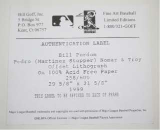Boston Red Sox Pedro Martinez Auto 22x30 Litho Ltd 6 of 45 PSA/DNA 
