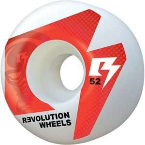  Revolution Big Red 52mm White Skateboard Wheels (Set Of 4 