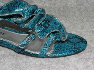 NEW RAMPAGE Womens Gold Or Turquoise Ruffle Sandals Shoes Size 6.5 M 8 