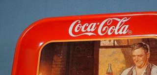 1987 COCA COLA VILLAGE BLACKSMITH SERVING TRAY   COKE  