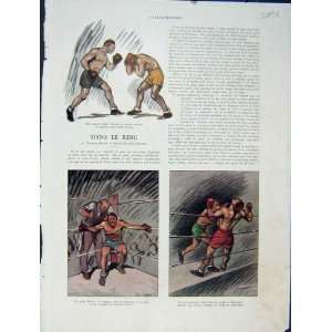  Boxing Boxer Sketch Sport French Print 1931