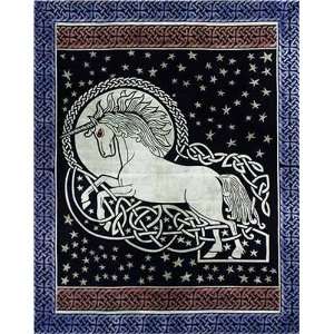  Unicorn Indian Bedspread with Celtic Border, Twin Size 