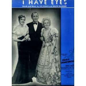  Eyes Vintage Sheet Music from Paris Honeymoon with Bing Crosby 1938