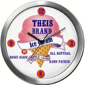  THEIS 14 Inch Ice Cream Metal Clock Quartz Movement 