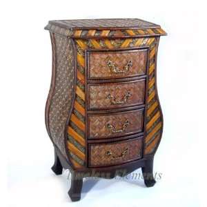 Wicker Wood Drawers Chest Table Storage Nightstand