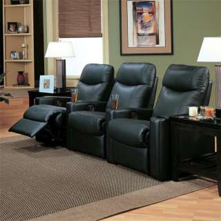 RED BLACK RECLINING THEATRE CINIMA SEATING Family Room Furniture 
