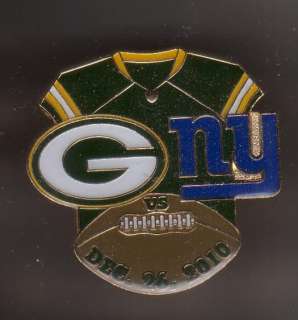 NY Giants vs Packers game day 12/26/2010 pin  