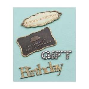   Eclectic Metal Signs 4/Pkg Birthday; 3 Items/Order
