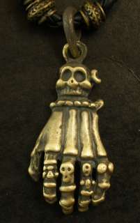 Alloy Brass Belial devil lucifer hand skulls Necklace  
