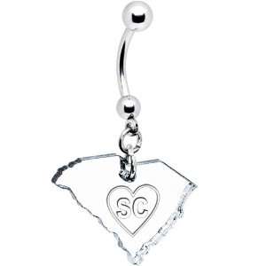 Clear State of South Carolina Belly Ring Jewelry