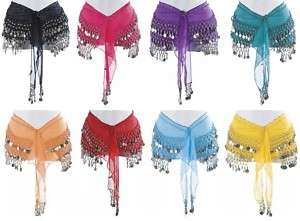 BELLY DANCING HIP SCARF COIN SASH SKIRT  