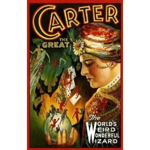  CANVAS Carter The Great Magician Magic Crystal Ball Bat Cards Weird 