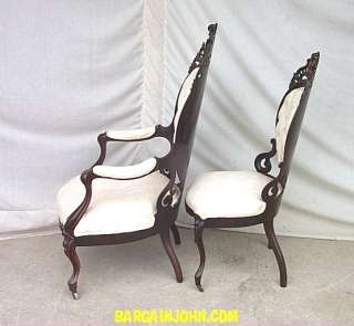 Victorian Laminated Rosewood Chairs Belter Set of Four Parlor Set 