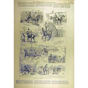  1893 Busy Body Hunting Hunt Horse Rides Sketches