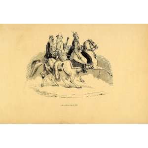  1844 Engraving Costume Egyptian Horsemen Horses Egypt 