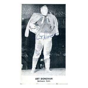  Art Donovan Autographed Black & White Postcard