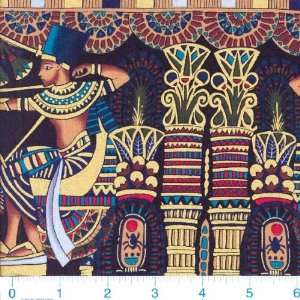  45 Wide Cairo Egyptain Warrior Black Fabric By The Yard 