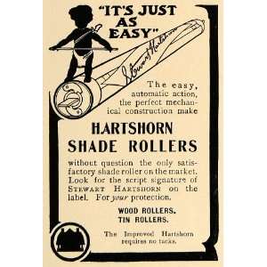  1906 Ad Stewart Hartshorn Window Shade Rollers Wood Tin 
