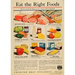  1942 Ad American Meat Institute Chicago Nutrition Guide 