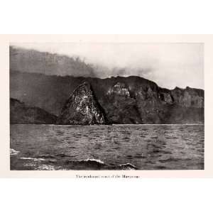  1920 Halftone Print Coast Marquesas Island French 