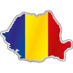 Romania map flag car bumper sticker decal 5 x 4