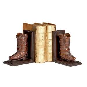  Pack of 2 Old Western Rustic Brown Cowboy Boot Bookends 