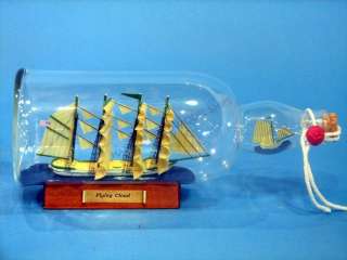 Pictures Green Flying Cloud Ship in a Bottle 11