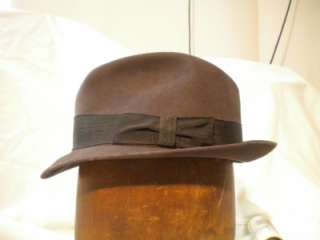 Vintage The Centennial by Stetson Selv Edge Fedora Hat, Dark Brown 