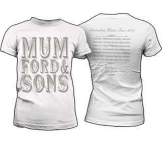Mumford & Sons T Shirt Scroll Juniors White X Large  