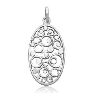  925 Sterling Silver Bubble Circles Charm Pendant Jewelry