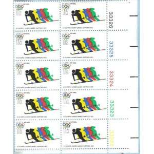   SKIING ~ AIRMAIL #C85 Plate Block of 10 x 11 cents US Postage Stamps
