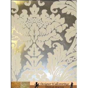  Diana UK Damask Velvet Flocked Wallpaper   01 Cream 