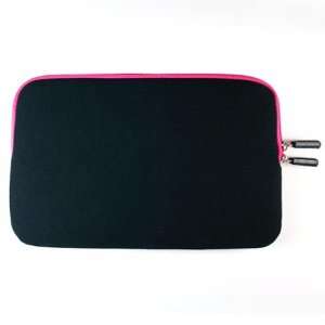  Neoprene Zipper Case (Black with Hot Pink Trim) with Carabiner Key 