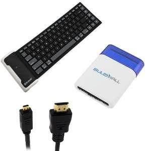  iKross Bluetooth Wireless Silicone Keyboard (216x85x3 mm 