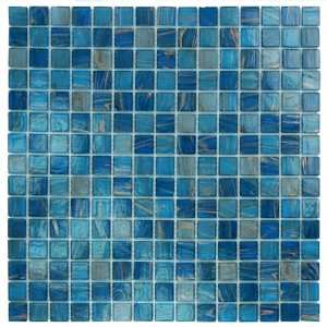  Blue Copper Glass Tile Blend 3/4 x 3/4