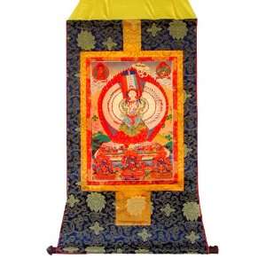   Sitatapatra Tibetan Buddhist Handmade Brocade Thangka