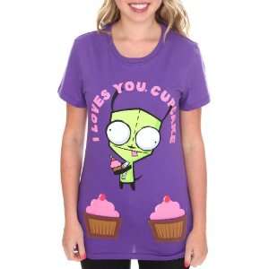  Invader Zim Gir  I Loves You Cupcake Purple T shirt with 