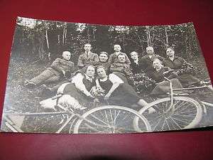 BEST SHOT  PEOPLE w BICYCLES ca 1920   1930 ANTIQUE PHOTOCARD 