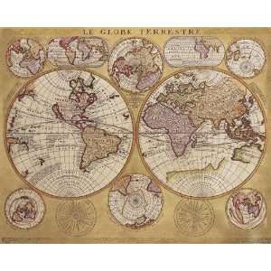   Coronelli   Antique Map   Globe Terrestre, 1690   Ca