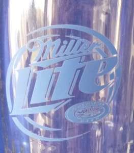 Miller Lite True Pilsner Beer Stein Glass Clear Blue  