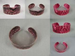 wide snake python lizard print plastic bangle cuff bracelet  