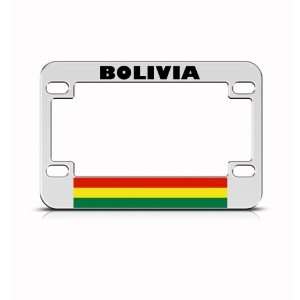 Bolivia Flag Metal Motorcycle Bike license plate frame Tag 