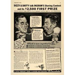  1936 Ad Ingram Dizzy Daffy Shaving Contest Cream Razor 