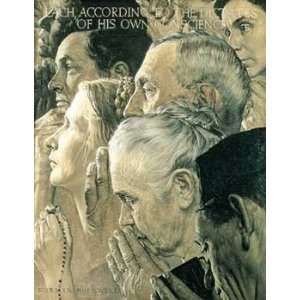 Norman Rockwell   Freedom To Worship 