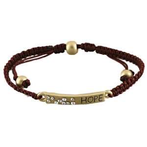 Brown Cord Chinese Knot shamballa Bracelet With Matte Gold Plated Link 