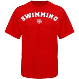  Speedo USA Swimming Red Collegiate Swimming T shirt 