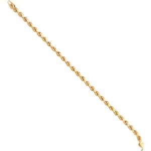  10 karat gold 3.5mm Diamond Cut Rope Chain Bracelet 9 