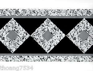 Black and White Silver Grey Geometric Square Diamond Tile Wall paper 