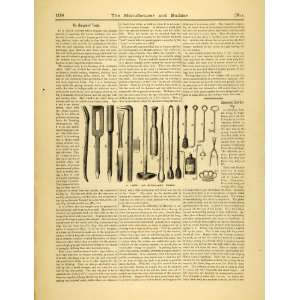  1874 Article Burglar Tools Thief Jimmies Skeleton Keys Brass 