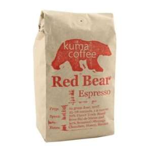 Kuma Coffee   Decaf Red Bear Espresso Coffee Beans   12 oz  